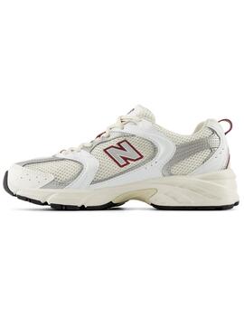 Zapatillas New Balance 530 blancas con la N granate