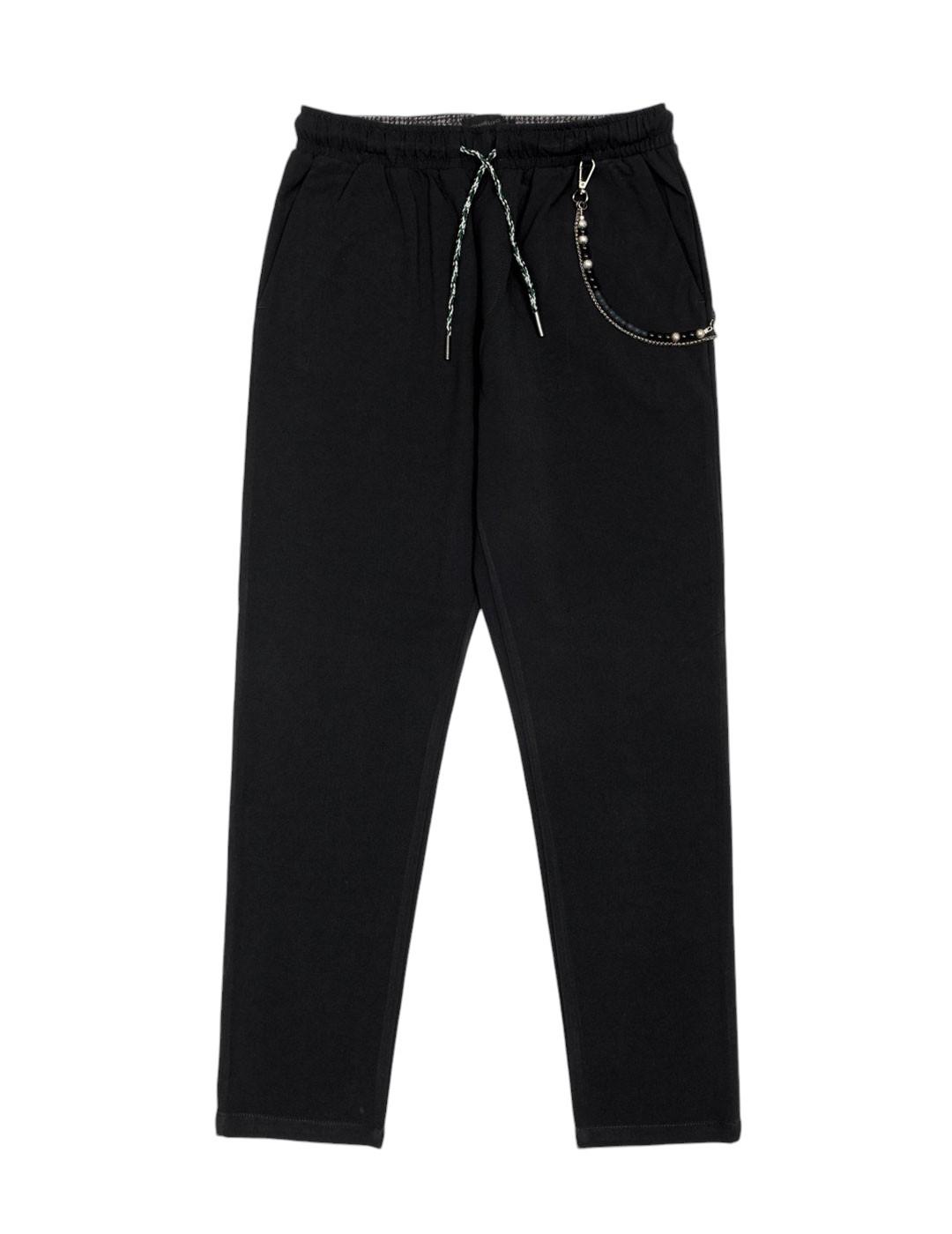 Pantalones negros de chandal best sale