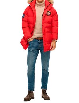 Parka Superdry roja con parches