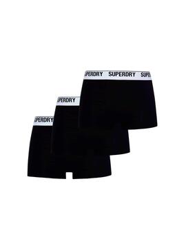 Caja de calzoncillos negros Superdry para hombre