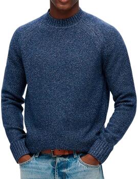 Jersey Superdry azul cuello caja