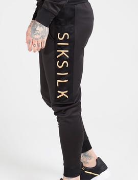 Pantalón chándal Siksilk negro letras oro hombre