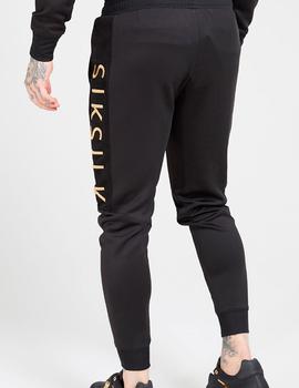 Pantalón chándal Siksilk negro letras oro hombre