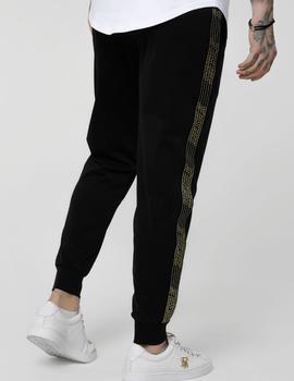 Pantalón chándal Siksilk negro franjas oro hombre