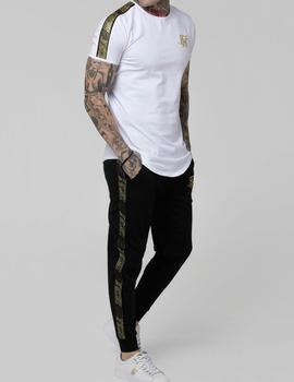 Pantalón chándal Siksilk negro franjas oro hombre