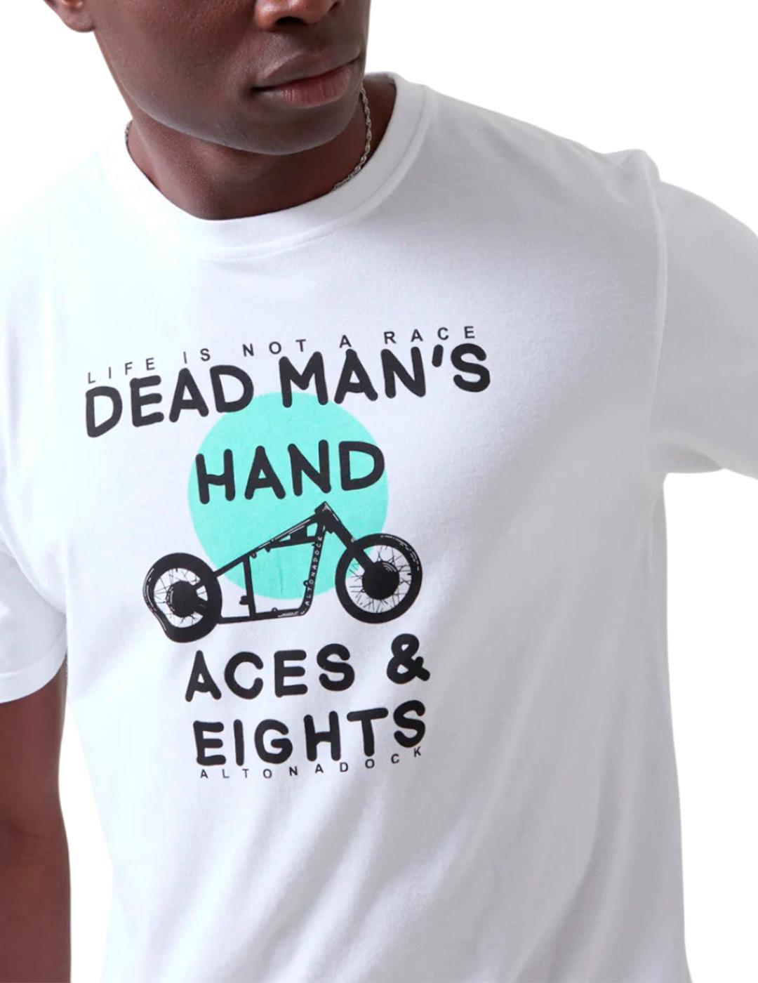 Camiseta Altona Dock motocicleta blanca