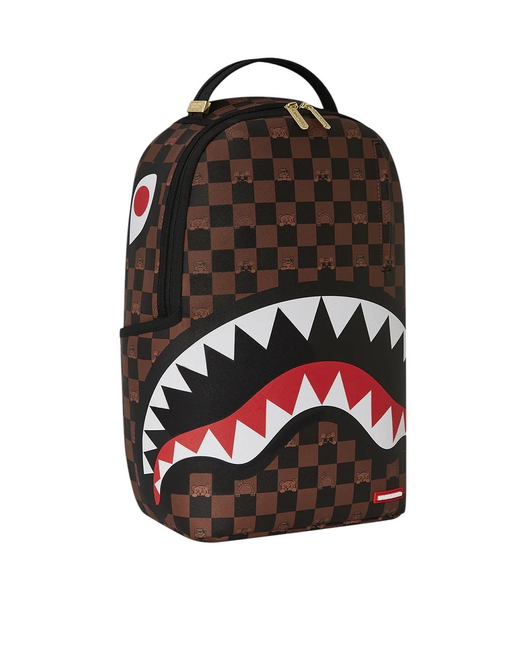 Mochila Sprayground Peeking Character marrón de cuadros