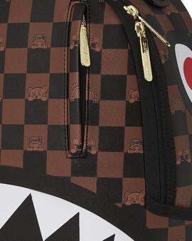 Mochila Sprayground Peeking Character marrón de cuadros