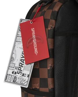 Mochila Sprayground Peeking Character marrón de cuadros