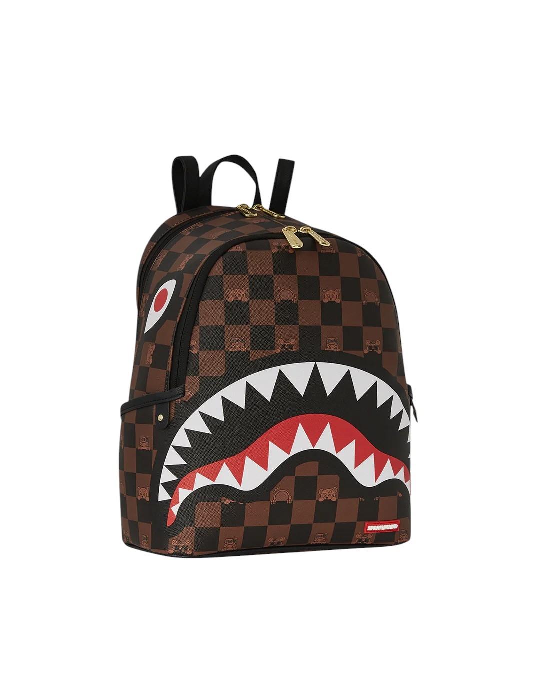 Mochila Sprayground Peeking Character de cuadros marrones
