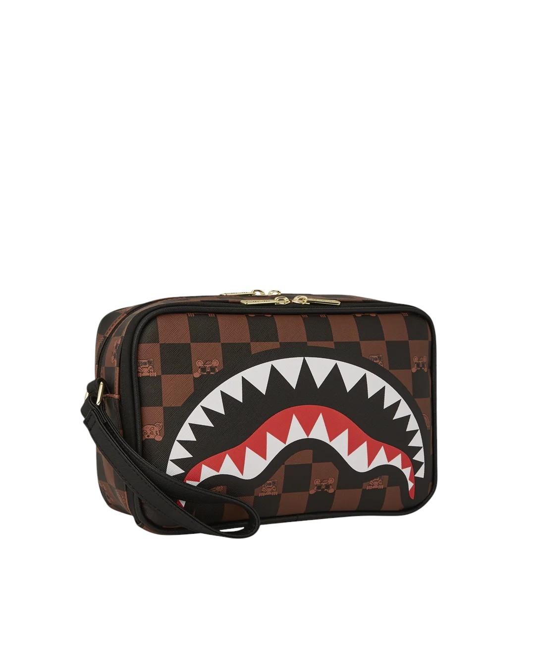Neceser Sprayground Peeking Character marrón de cuadros
