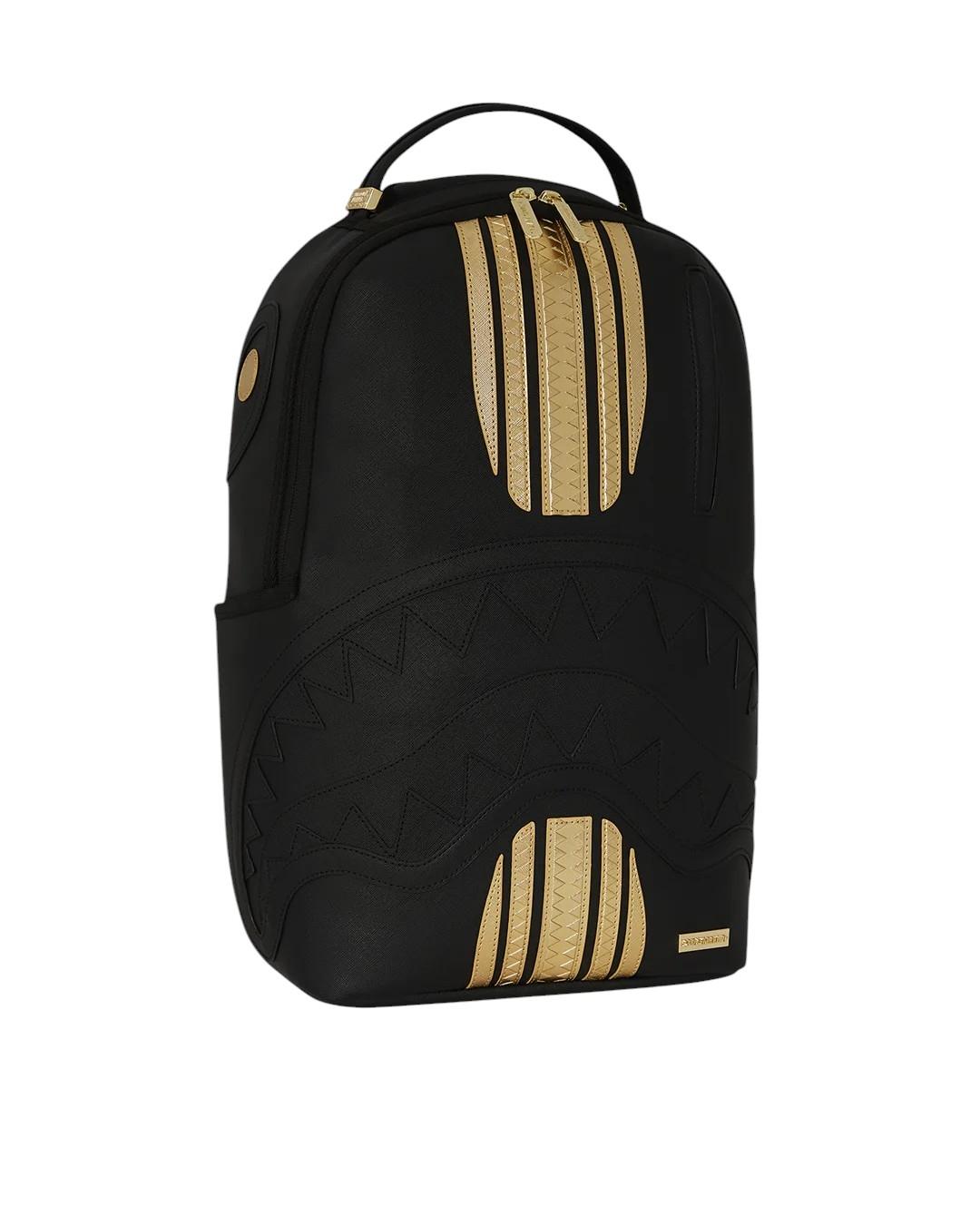 Mochila Sprayground negra con dorado