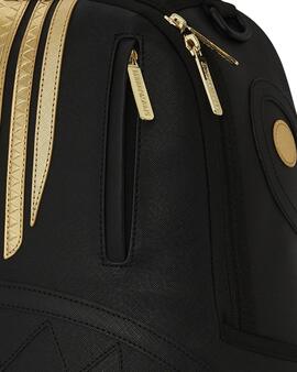 Mochila Sprayground negra con dorado