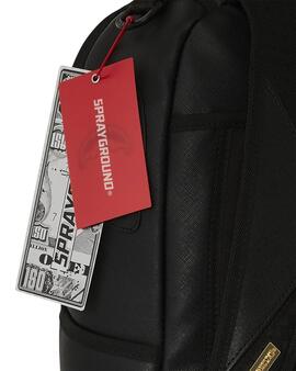 Mochila Sprayground negra con dorado