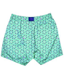 Bañador Flamenco Maltés estampado azul