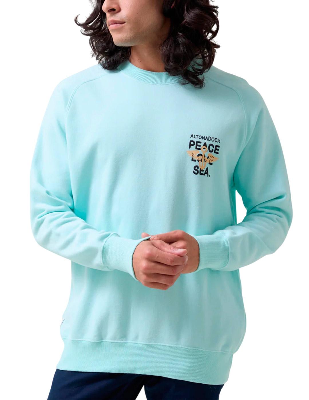 Sudadera Altona Dock Peace azul caribe