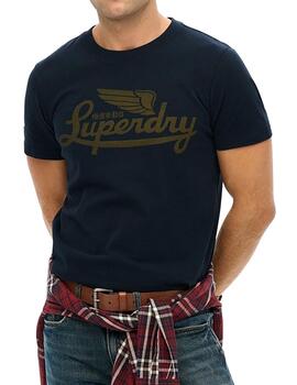 Camiseta Logo Superdry azul marino