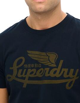 Camiseta Logo Superdry azul marino