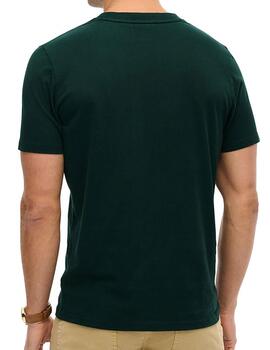 Camiseta Superdry verde botella estilo outdoor