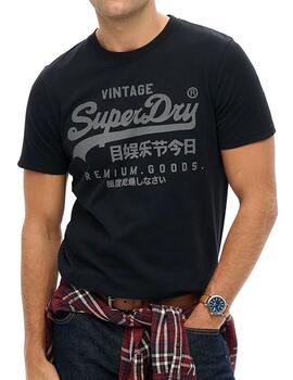 Camiseta Vintage Superdry azul marino