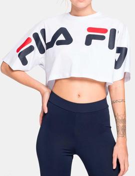 Camiseta crop Fila blanca para mujer