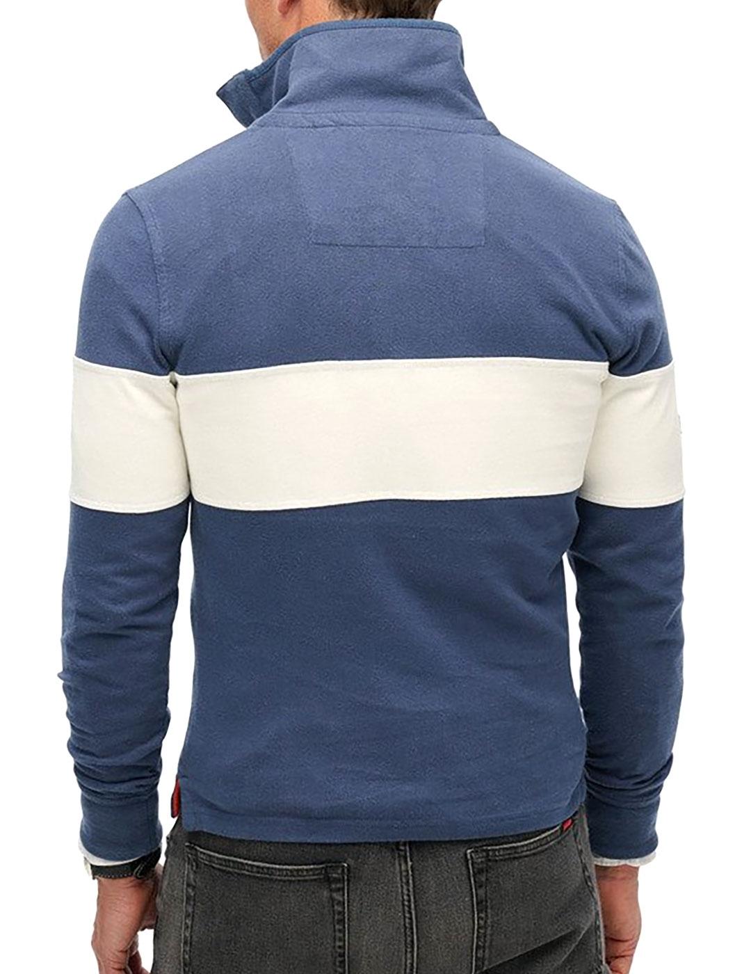Sudadera Superdry azul a rayas con cremallera