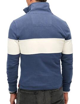 Sudadera Superdry azul a rayas con cremallera