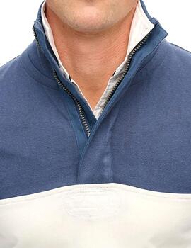 Sudadera Superdry azul a rayas con cremallera