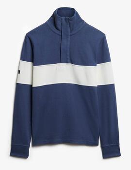 Sudadera Superdry azul a rayas con cremallera