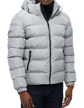 Plumífero Superdry gris para hombre