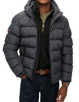 Plumífero Superdry gris oscuro para hombre