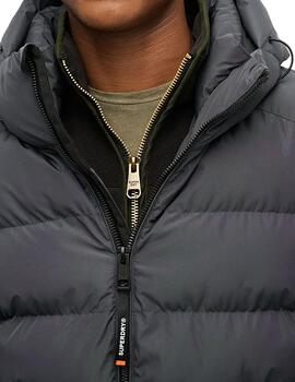 Plumífero Superdry gris oscuro para hombre