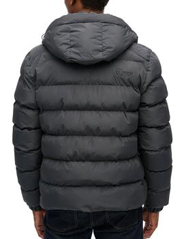 Plumífero Superdry gris oscuro para hombre