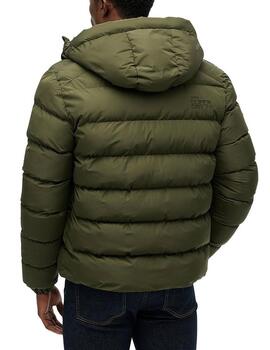Plumífero Superdry verde khaki para hombre