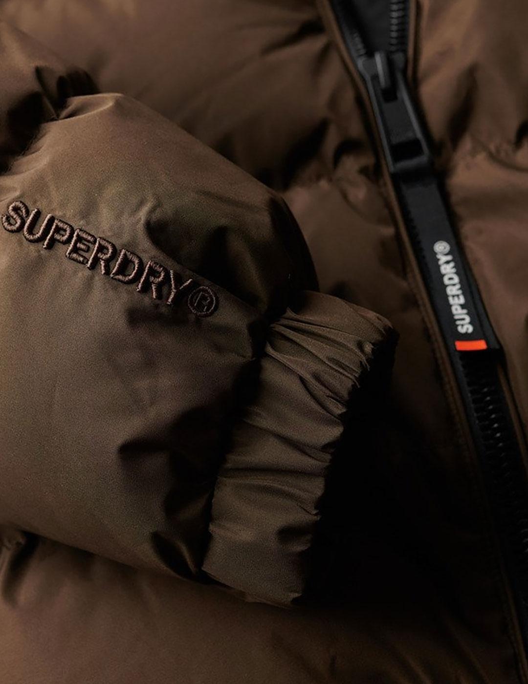 Plumífero Superdry marrón para hombre