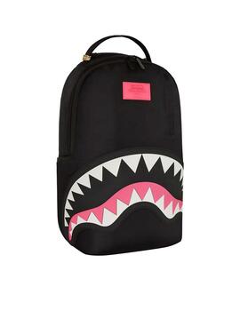 Mochila Sprayground negra con rosa