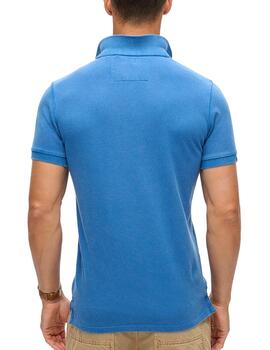 Polo manga corta Superdry azul eléctrico