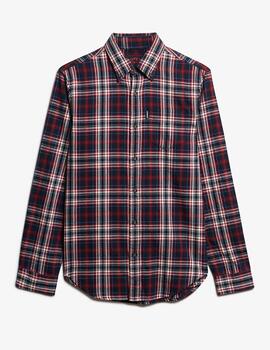 Camisa de franela Superdry azul marino a cuadros