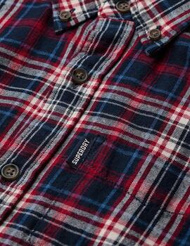 Camisa de franela Superdry azul marino a cuadros