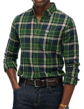 Camisa de franela Superdry a cuadros verdes