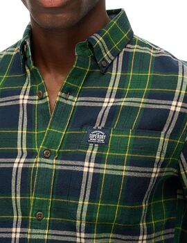 Camisa de franela Superdry a cuadros verdes