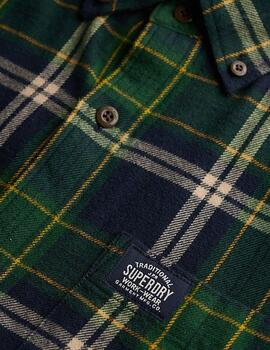 Camisa de franela Superdry a cuadros verdes