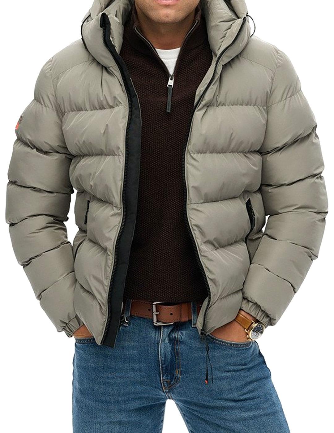 Plumífero Superdry verde claro para hombre