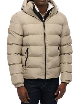 Plumífero Superdry beige para hombre