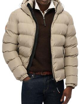 Plumífero Superdry beige para hombre