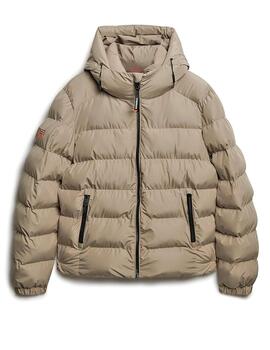 Plumífero Superdry beige para hombre