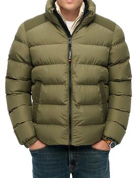 Plumífero Superdry verde khaki para hombre