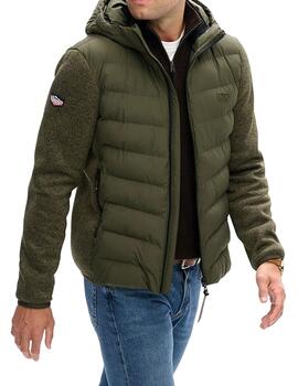 Cazadora Superdry verde mangas sudadera