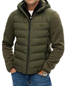 Cazadora Superdry verde mangas sudadera