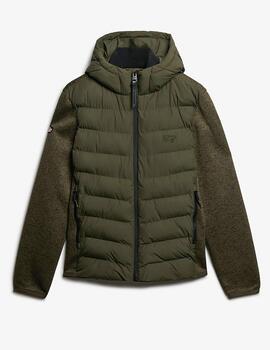 Cazadora Superdry verde mangas sudadera